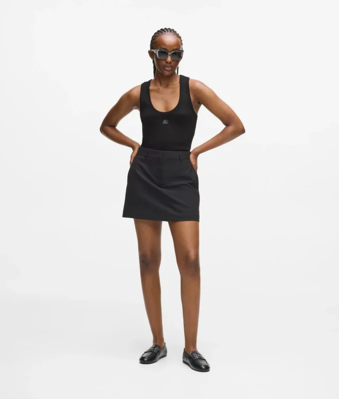 Autograph ribbet tank-top