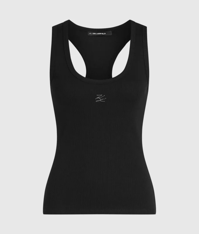 Autograph ribbet tank-top