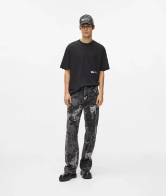 Avslappede jeans med malingseffekt
