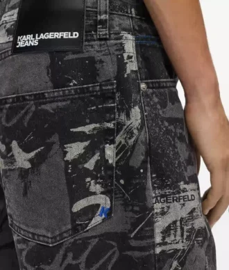 Avslappede jeans med malingseffekt