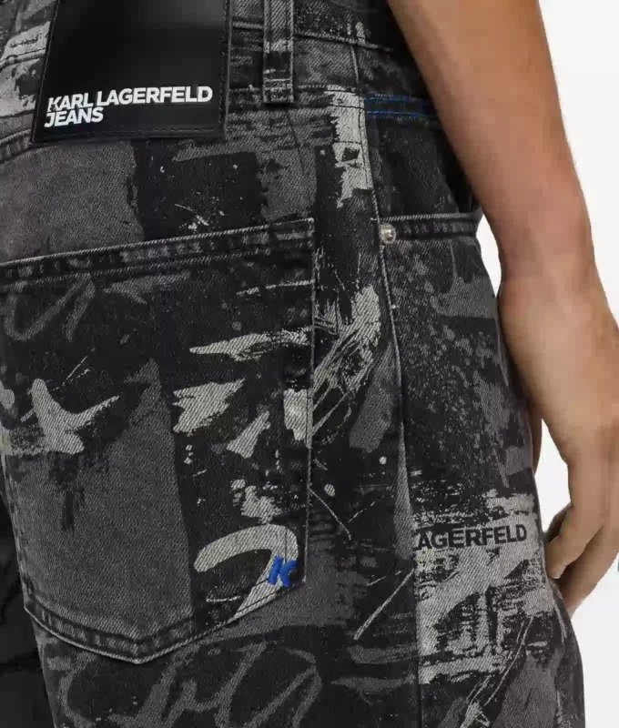 Avslappede jeans med malingseffekt
