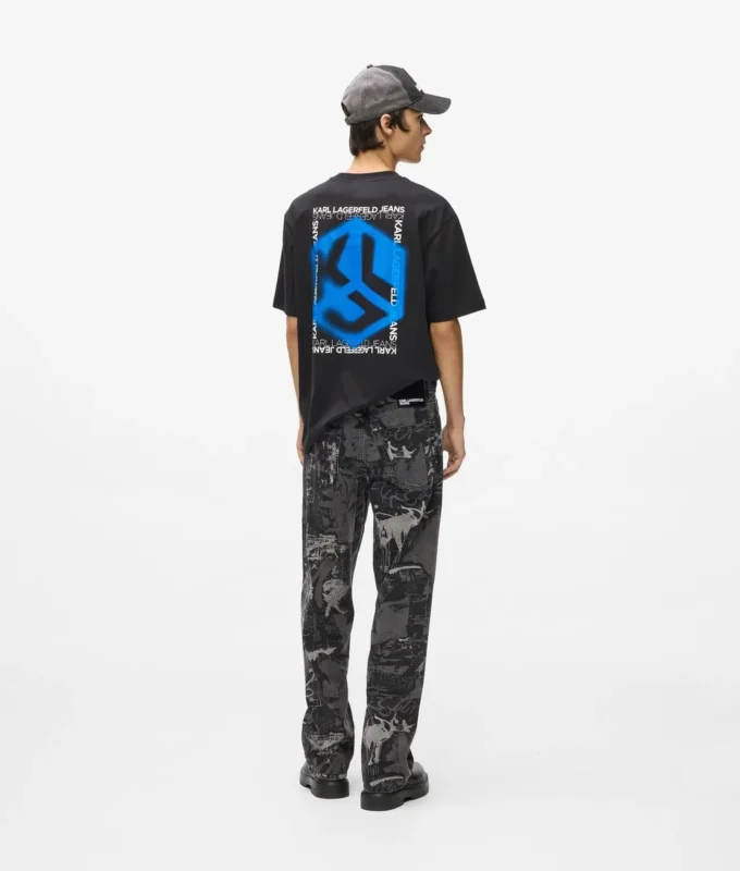 Avslappede jeans med malingseffekt