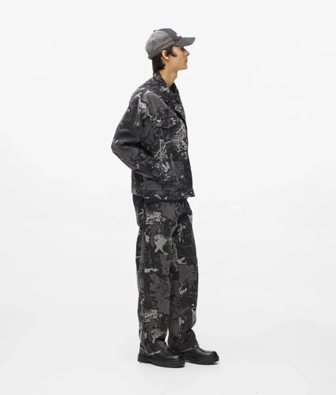Avslappede jeans med malingseffekt