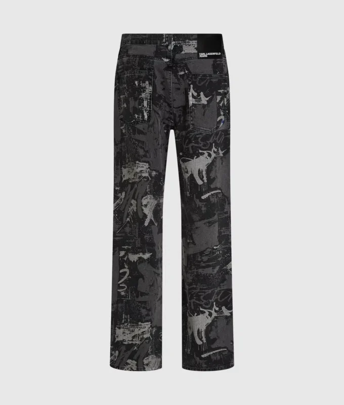 Avslappede jeans med malingseffekt