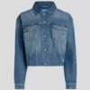 AVSLAPPET DENIMJAKKE MED FRANSER