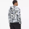 Avslappet hettegenser med monogram over hele