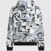 Avslappet hettegenser med monogram over hele