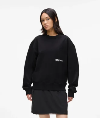 Avslappet sweatshirt med Karl-sitat