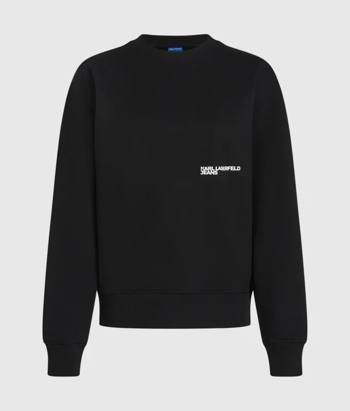 Avslappet sweatshirt med Karl-sitat