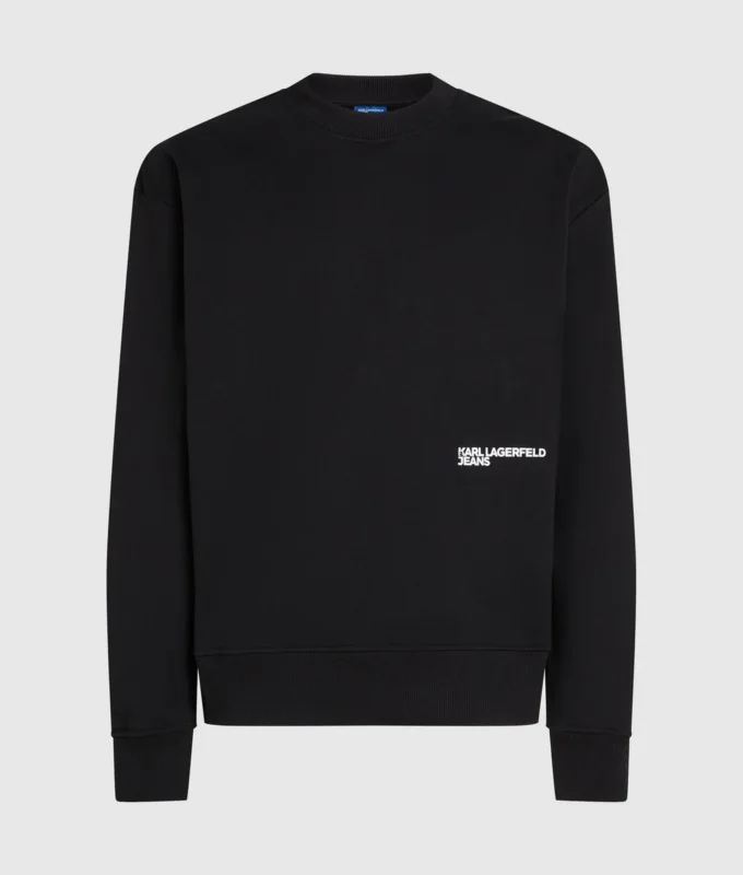 Avslappet sweatshirt med Karl-sitat