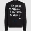 Avslappet sweatshirt med Karl-sitat