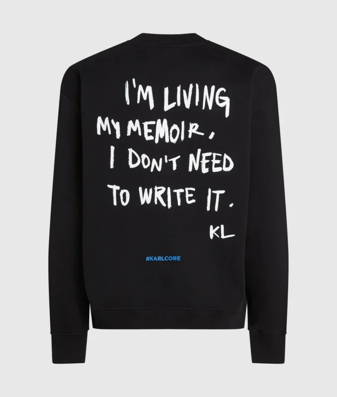 Avslappet sweatshirt med Karl-sitat