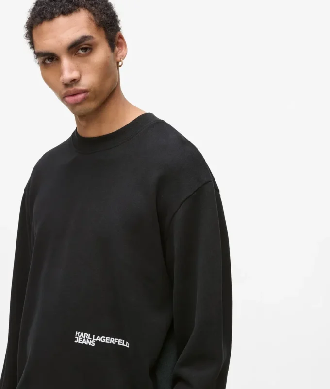 Avslappet sweatshirt med Karl-trykk
