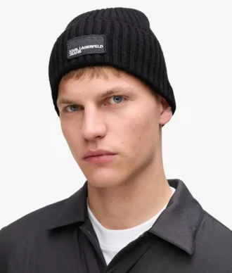 Beanie med logo-patch