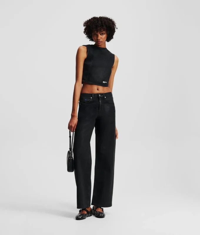 BELAGT DENIMTOPP