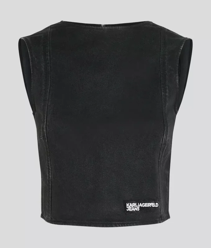 BELAGT DENIMTOPP