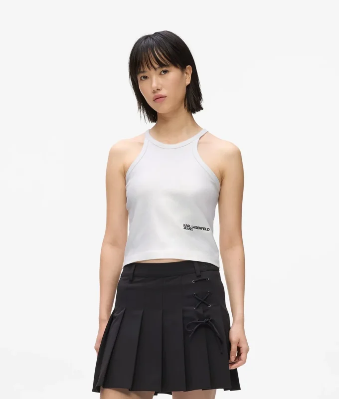 Belagt ribbet tank-top