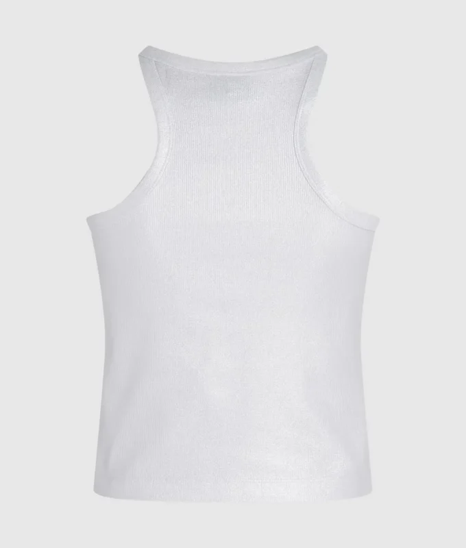 Belagt ribbet tank-top
