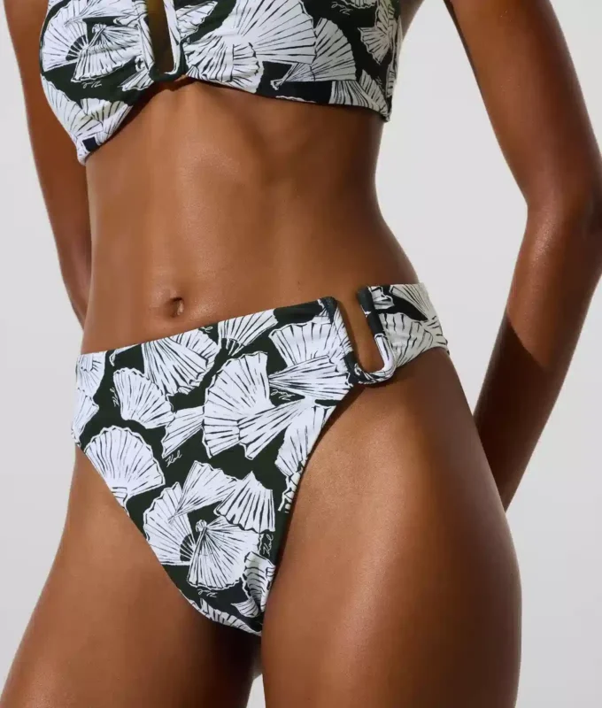 Bikinibukse med vifteprint