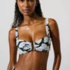 Bikinitopp med vifteprint