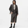 Blazer i slitt imitert skinn
