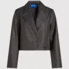Blazer i slitt imitert skinn