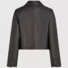 Blazer i slitt imitert skinn