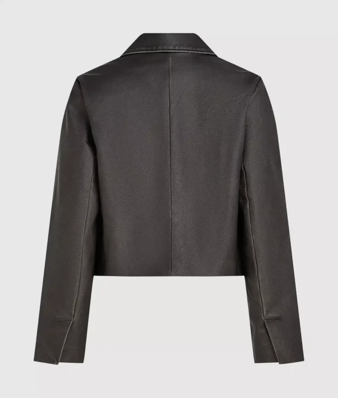 Blazer i slitt imitert skinn