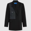 Blazer med denimpanel