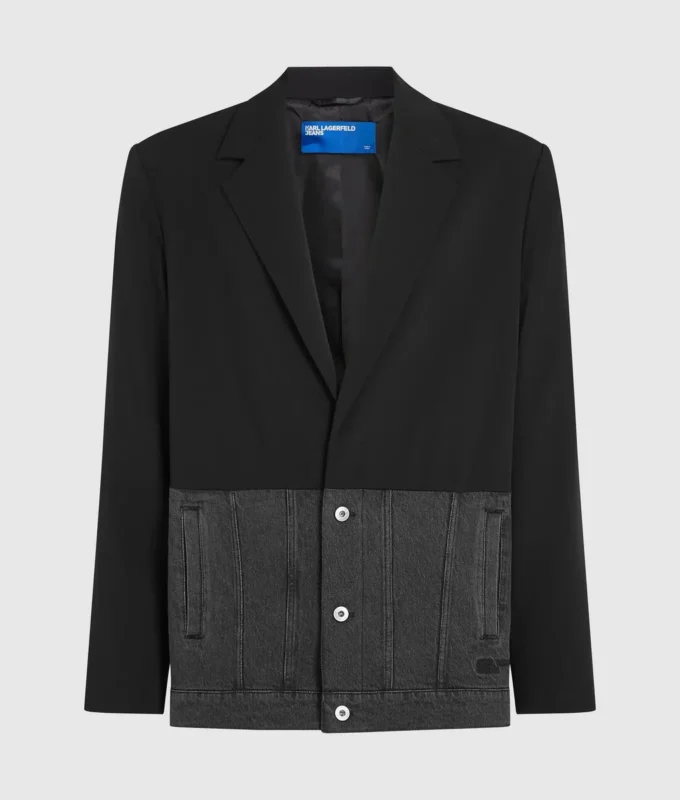 Blazer med denimpanel