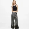 Bleket lavt sittende jeans med vid ben