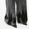 Bleket lavt sittende jeans med vid ben