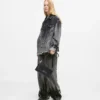 Bleket lavt sittende jeans med vid ben