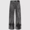Bleket lavt sittende jeans med vid ben