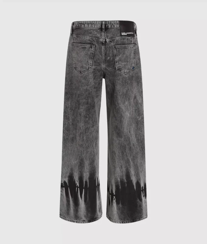 Bleket lavt sittende jeans med vid ben