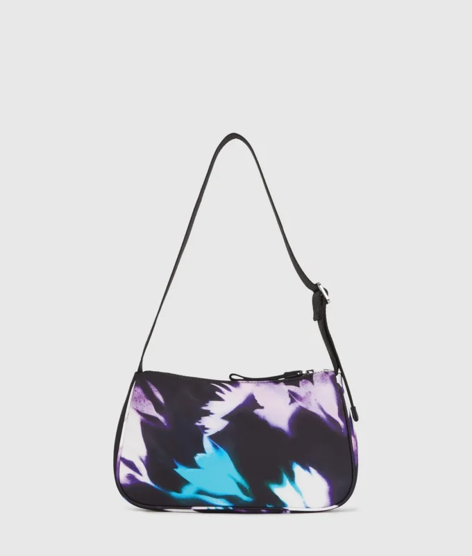 BLOMSTRET NYLON SKULDERVESKE