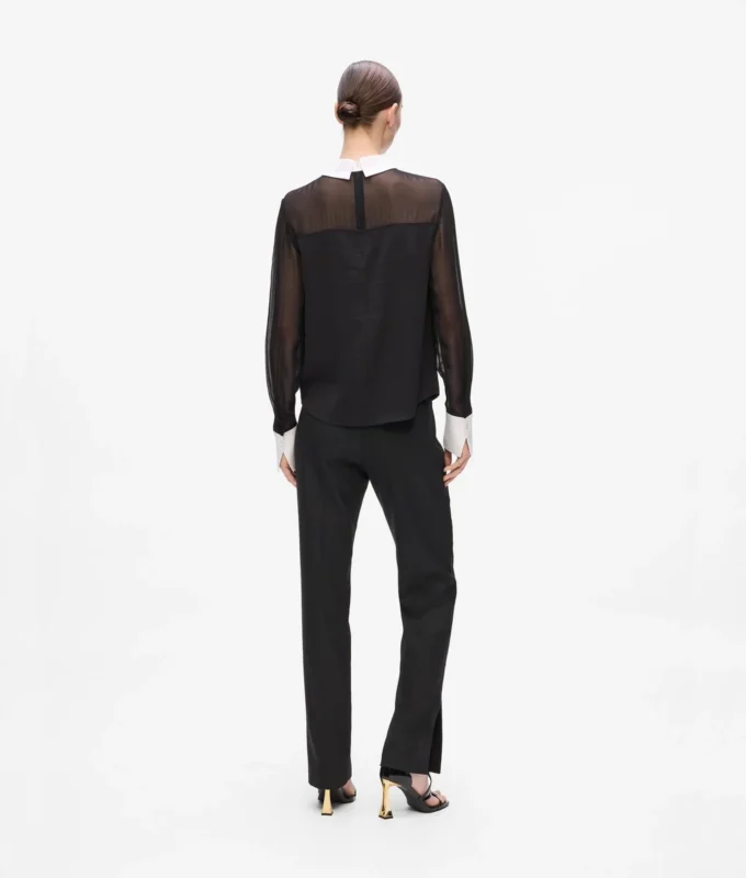 Bluse med slipsdetaljer
