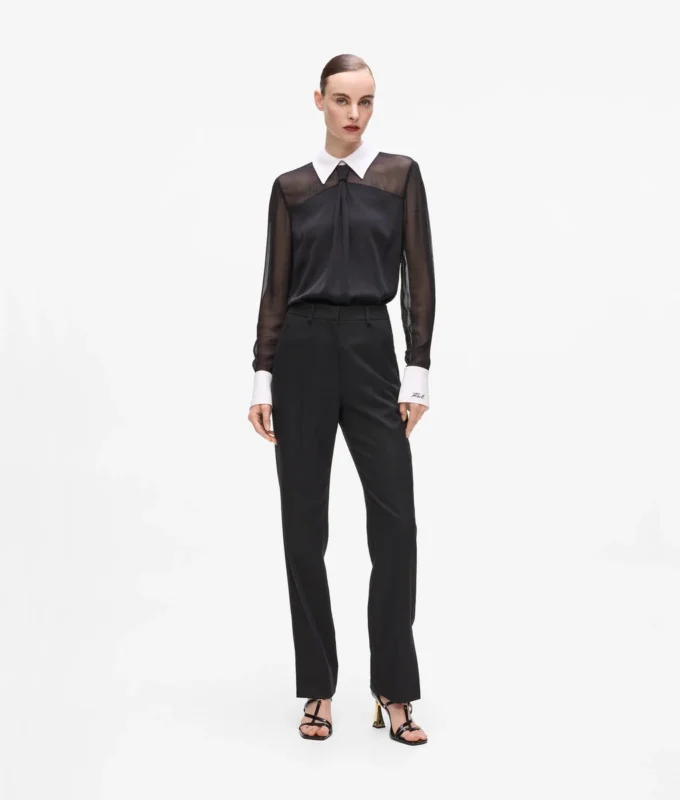 Bluse med slipsdetaljer