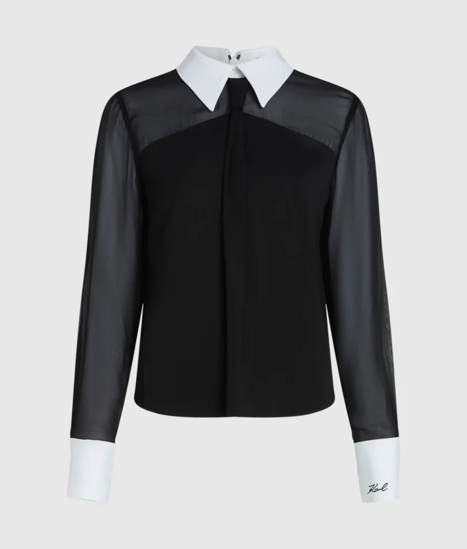 Bluse med slipsdetaljer