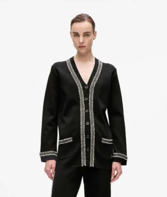 Bouclé-detaljert cardigan