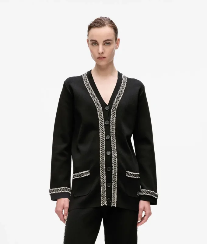 Bouclé-detaljert cardigan