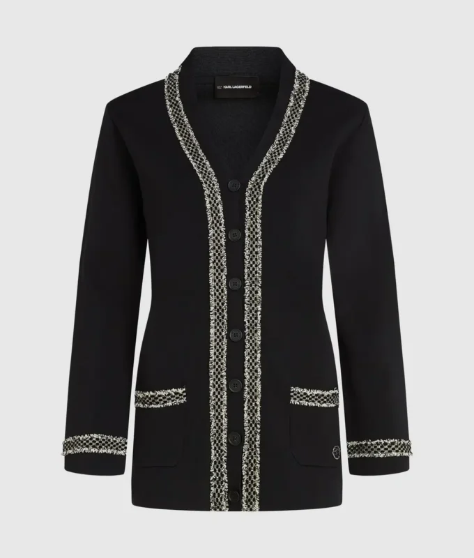 Bouclé-detaljert cardigan