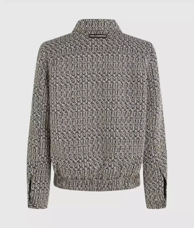 Bouclé-tweedjakke med glidelås