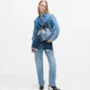Bowlingveske i denim med spenne
