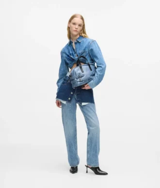 Bowlingveske i denim med spenne