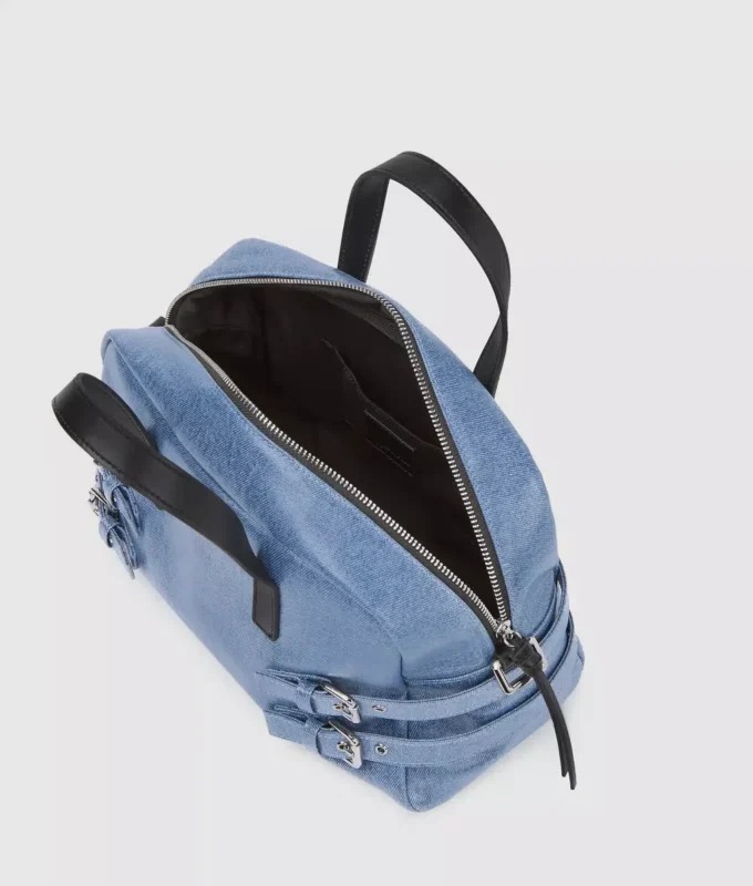 Bowlingveske i denim med spenne