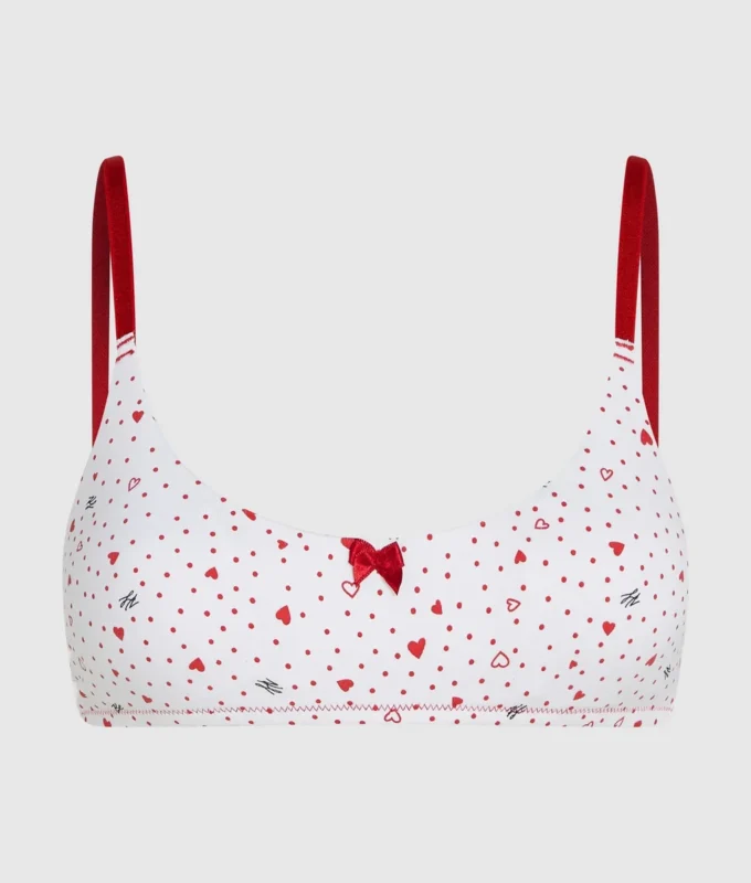 Bralette med hjerteprint