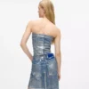 Bustier i belagt denim