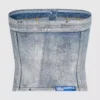 Bustier i belagt denim