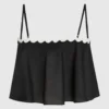Cropped strandtop med bølgekant
